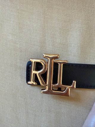 Cinturón Polo Ralph Lauren Negro Hebilla Dorada