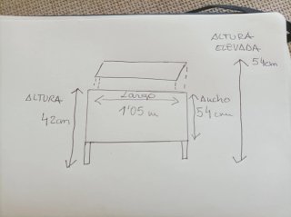 MESA DE MADERA ELEVABLE