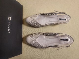 Zapatos de fiesta plateados talla 38