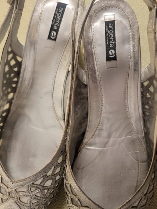 Zapatos de fiesta plateados talla 38