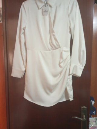Vestido blanco manga larga
