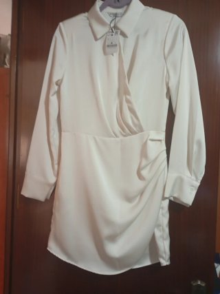 Vestido blanco manga larga