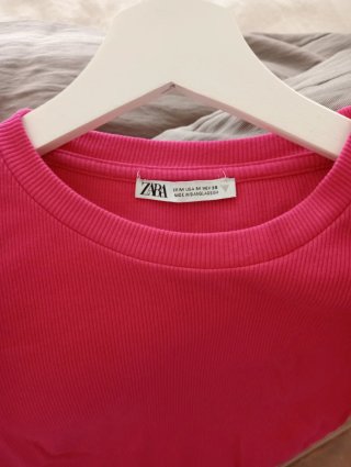 Zara Body Manga Corta Rosa Talla M