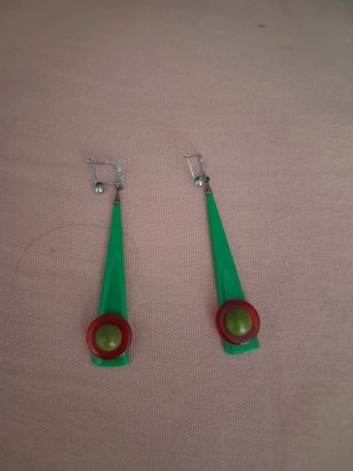 Pendientes vintage verdes y rojos