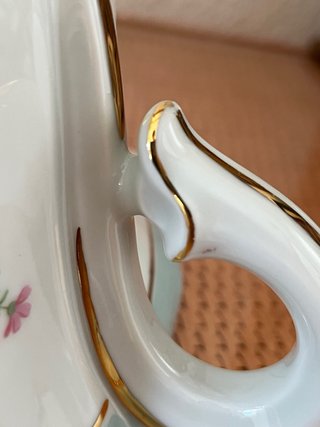 Sopera Limoges Porcelana Flores Dorada