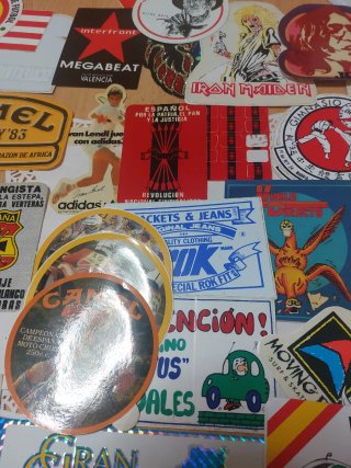 Lote 40 pegatinas vintage moto y deportes