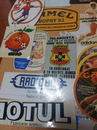 Lote 40 pegatinas vintage moto y deportes