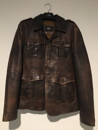 Chaqueta Biker Cuero Marrón  Talla M.