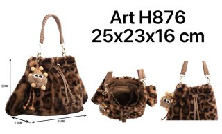 Borsa pelo leopardata con charm