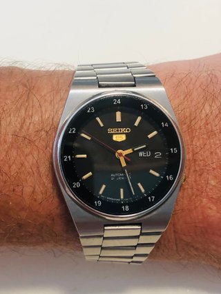 Reloj Seiko 5 Militar Negro Automático