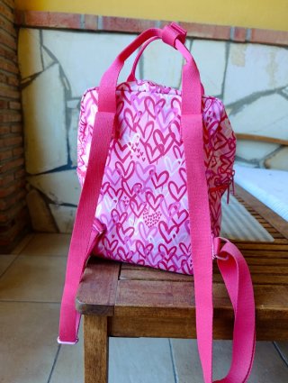 Mochila Top Model niña corazones rosa