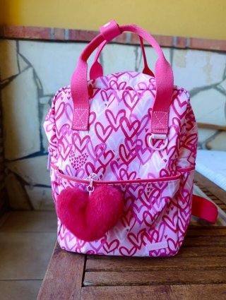 Mochila Top Model niña corazones rosa