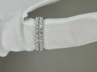 Anillo Eternity Doble Plata Moissanitas T7