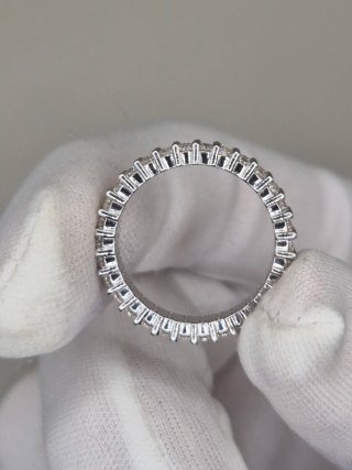 Anillo Eternity Doble Plata Moissanitas T7