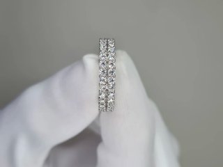 Anillo Eternity Doble Plata Moissanitas T7