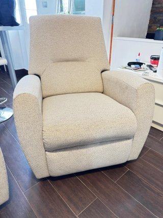 Sillón reclinable beige tela