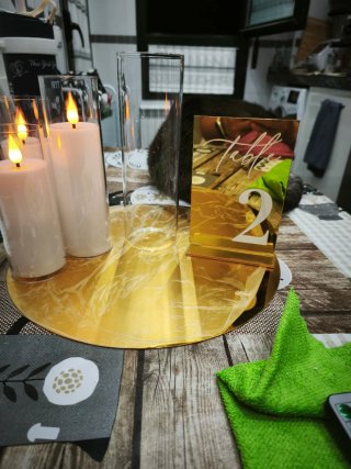 Numeri da tavolo dorati per matrimoni (fino a 10)