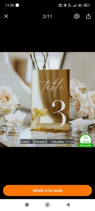 Numeri da tavolo dorati per matrimoni (fino a 10)