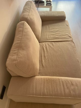 Sofá de tela beige 2 plazas