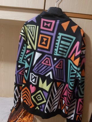 Giacca unisex con zip e stampa geometrica