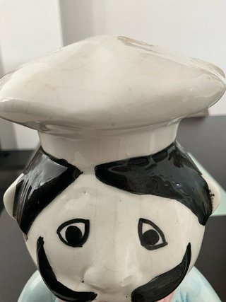 Cocinero de cerámica vintage portautensilios