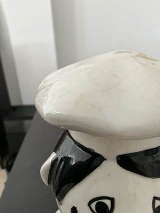 Cocinero de cerámica vintage portautensilios