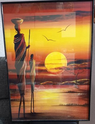 Cuadro Africano Atardecer