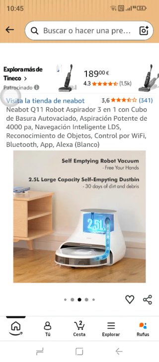 Robot Aspirador Neabot Nomo Q11 Blanco