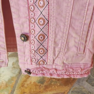 Chaqueta Desigual Rosa Bordada