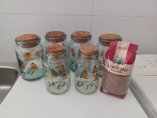 Lote 6 Frascos Vintage Flores Naranja