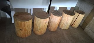 Ceppo Sgabello Legno Grezzo