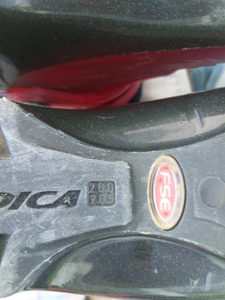 Botas de esquí Nordica rojas, con su bolsa.