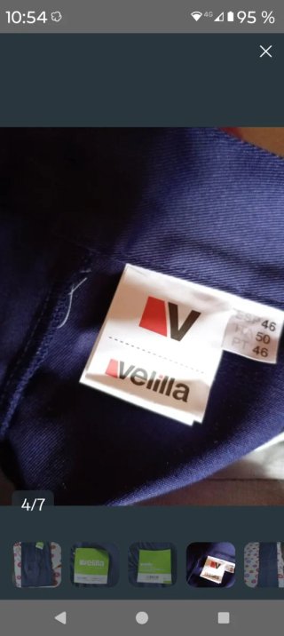 Pantalón de trabajo Velilla azul Talla M