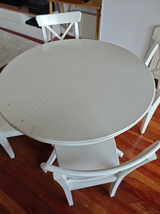 Mesa comedor redonda blanca IKEA