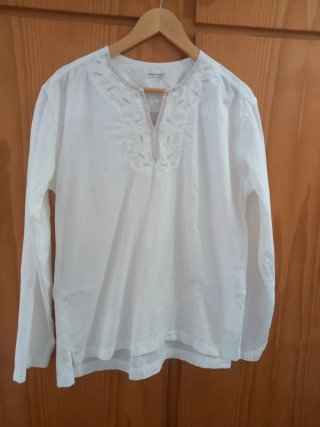 Blusa Ibicenca Springfield cruda bordada