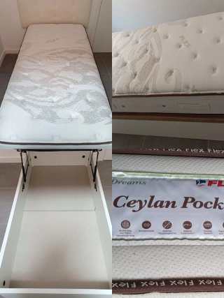 Canapé 90cm nuevo con colchón Flex y cabecero