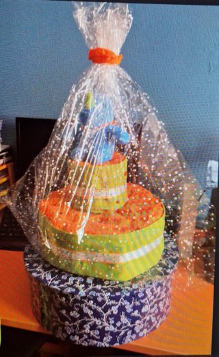 Tarta de pañales decorada