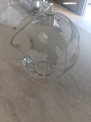 Lámpara Colgante Mapa Mundo Blanca