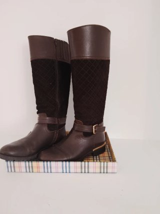 Botas de piel y ante marrones talla 37