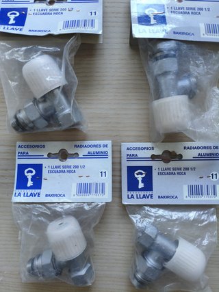 4 Llaves Radiador Baxi 1/2 Escuadra Nuevas