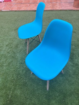 2 Sillas Diseño Azul Turquesa