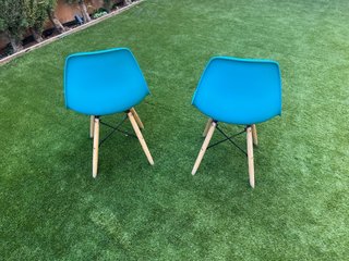 2 Sillas Diseño Azul Turquesa