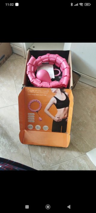 Aro Hula Hoop Fitness Rosa Ajustable