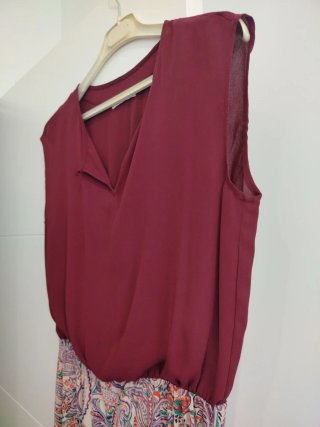 Vestido largo estampado fluido