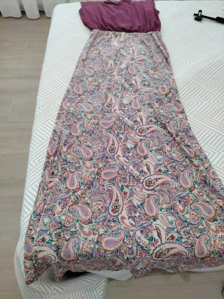 Vestido largo estampado fluido