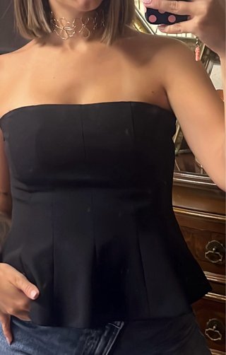 Top Zara Peplum Negro