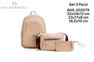 Set 3 Pezzi Baci & Abbracci Zaino Donna