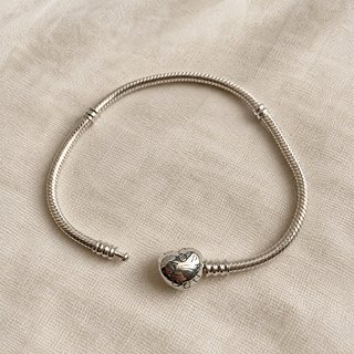 Pulsera Pandora Corazón Cierre Plata 20cm