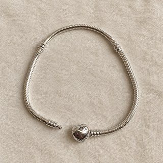Pulsera Pandora Corazón Cierre Plata 20cm