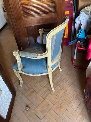 Sillón Vintage Azul y Dorado